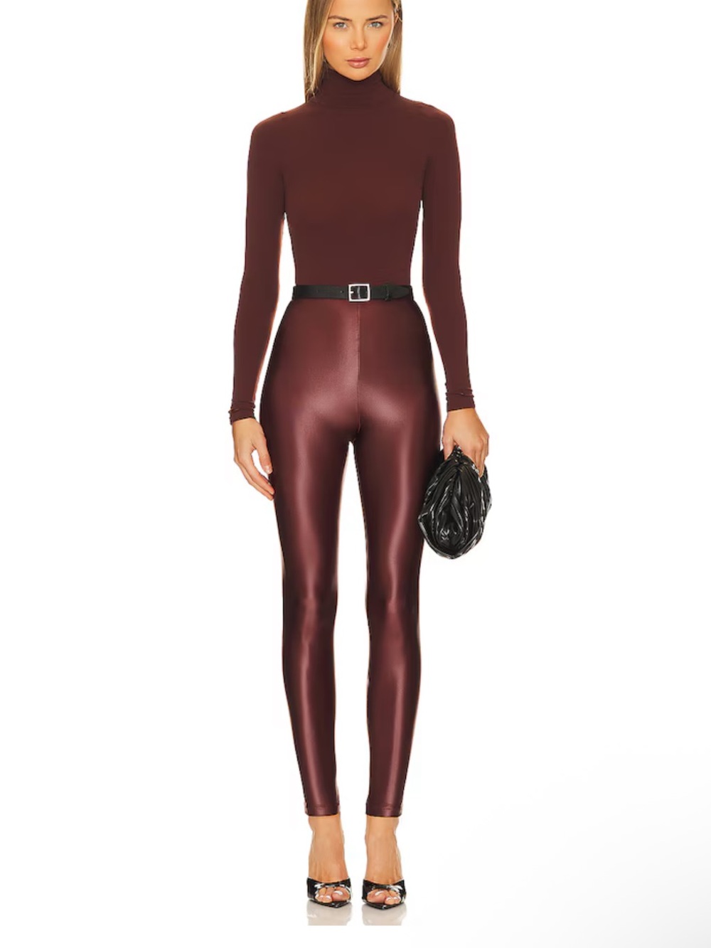 Commando Metallic Burgundy High-Shine Leggings
